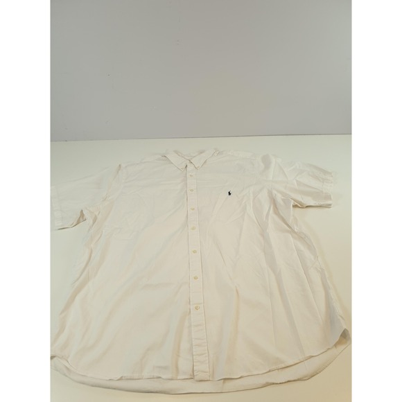 Polo Ralph Lauren Shirt Mens 4XLT White Feather Weight Twill Short Sleeve Pony - Picture 1 of 10